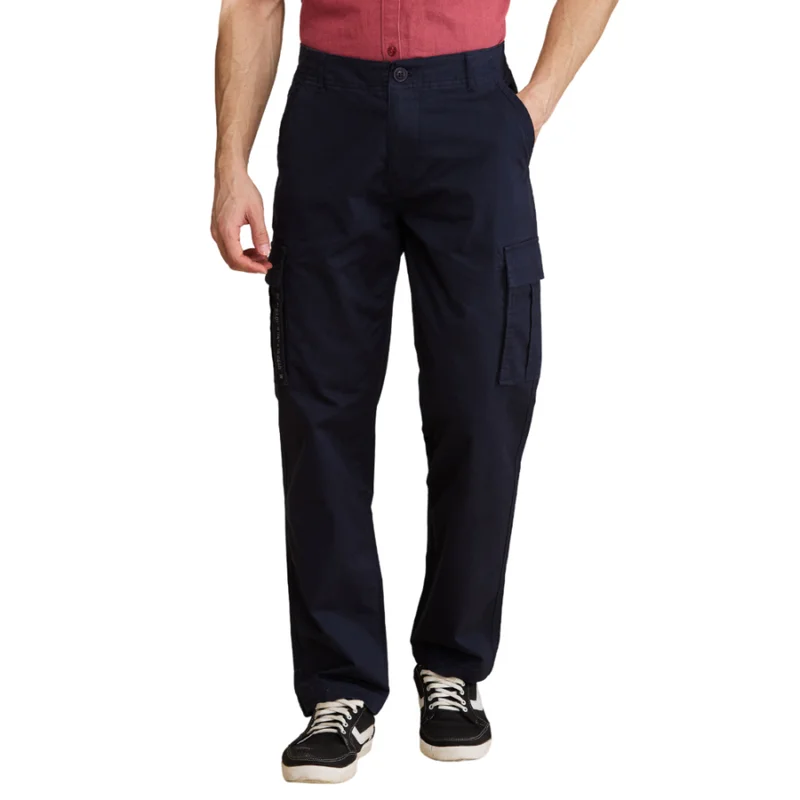 Being Human Being Human Navy Easy Fit Pants For Men
