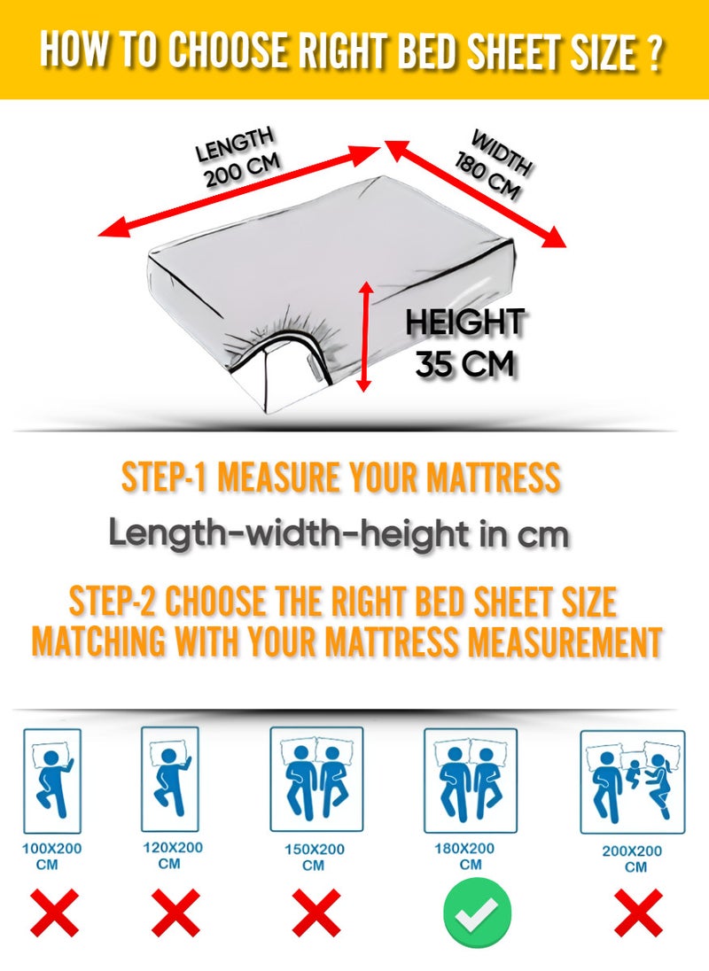 Blueberry Maroon Striped Bed Sheet Sets Cotton 3 Piece Set Deep Pocket 180x200+35cm - Image 4