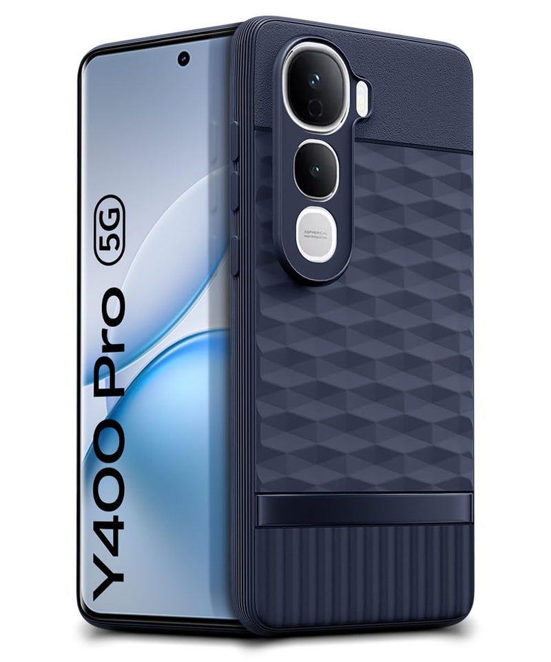 WOW Imagine غطاء خلفي WOW IMAGINE لهاتف Vivo Y400 Pro 5G مع تصميم مكعب سداسي | جراب مطاطي ناعم فائق النحافة | قماش مخملي داخلي | جراب سيليكون غير لامع ومرن للهاتف المحمول | حماية للكاميرا - أزرق - Image 2
