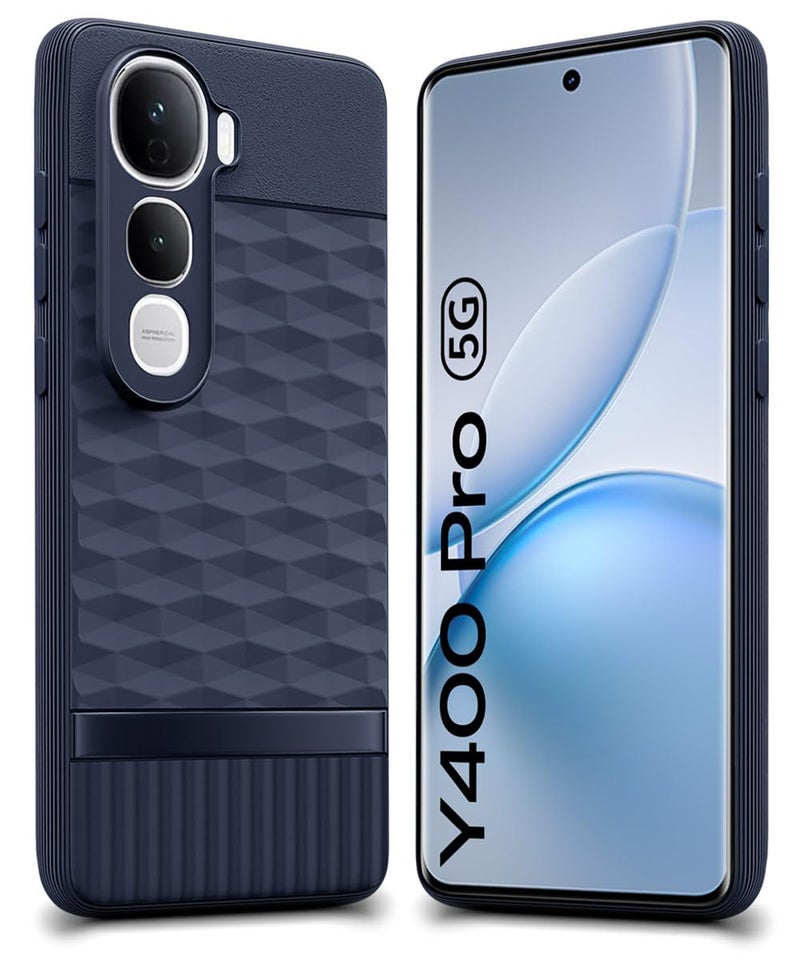 WOW Imagine غطاء خلفي WOW IMAGINE لهاتف Vivo Y400 Pro 5G مع تصميم مكعب سداسي | جراب مطاطي ناعم فائق النحافة | قماش مخملي داخلي | جراب سيليكون غير لامع ومرن للهاتف المحمول | حماية للكاميرا - أزرق - Image 1