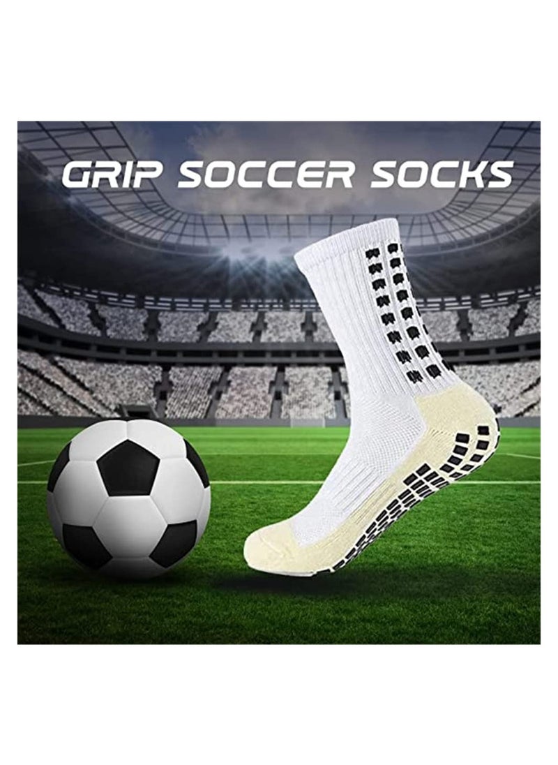 SYOSI - 4 Pcs Unisex Non Slip Sport Soccer Socks Breathable Comfortable Athletic Football Basketball Hockey Sports Grip Socks with Rubber Dots - Image 1