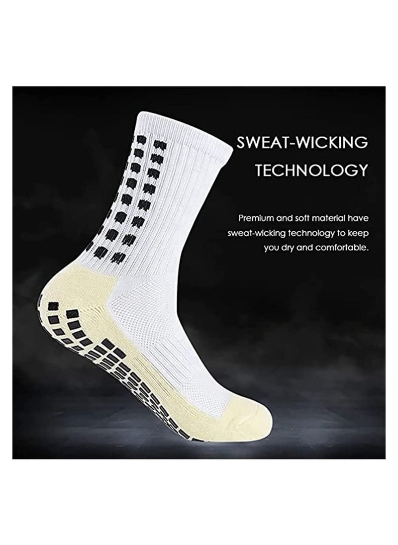 SYOSI - 4 Pcs Unisex Non Slip Sport Soccer Socks Breathable Comfortable Athletic Football Basketball Hockey Sports Grip Socks with Rubber Dots - Image 1