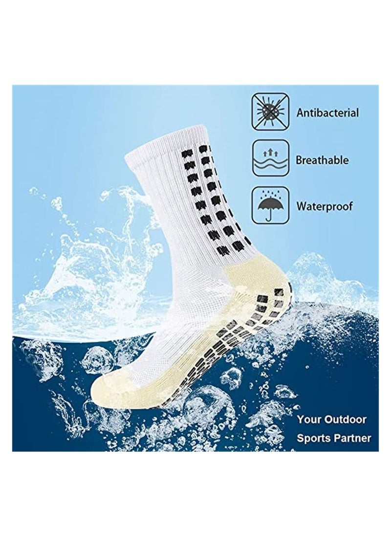 SYOSI - 4 Pcs Unisex Non Slip Sport Soccer Socks Breathable Comfortable Athletic Football Basketball Hockey Sports Grip Socks with Rubber Dots - Image 1