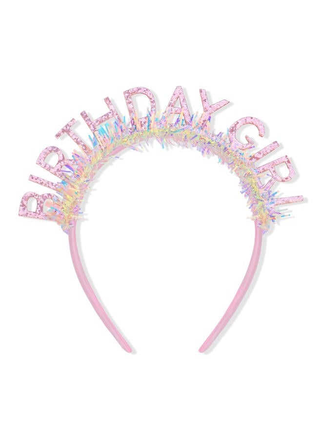 Cavetee Birthday Headband for Women and Girl, Happy Birthday Decorations Birthday Tiara and Crown for Women Birthday Gift (Pink) - Image 1