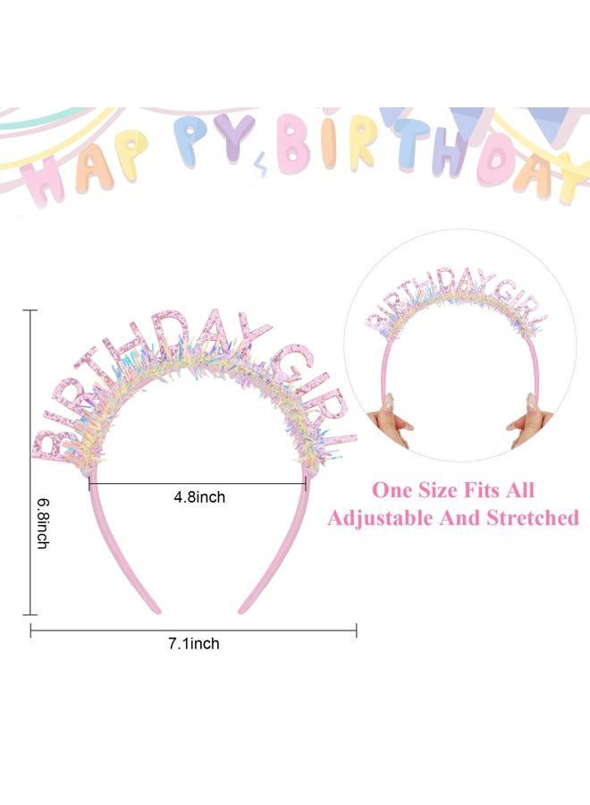 Cavetee Birthday Headband for Women and Girl, Happy Birthday Decorations Birthday Tiara and Crown for Women Birthday Gift (Pink) - Image 2
