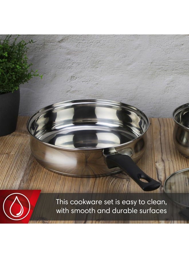 Magefesa Cookware set DELISS 7 Piece, include Stockpot, Dutch oven, Saucepan, Deep sauté, Stainless Steel, compatible with all types of kitchens, INDUCTION, easy Cleaning and Dishwasher safe - Image 5