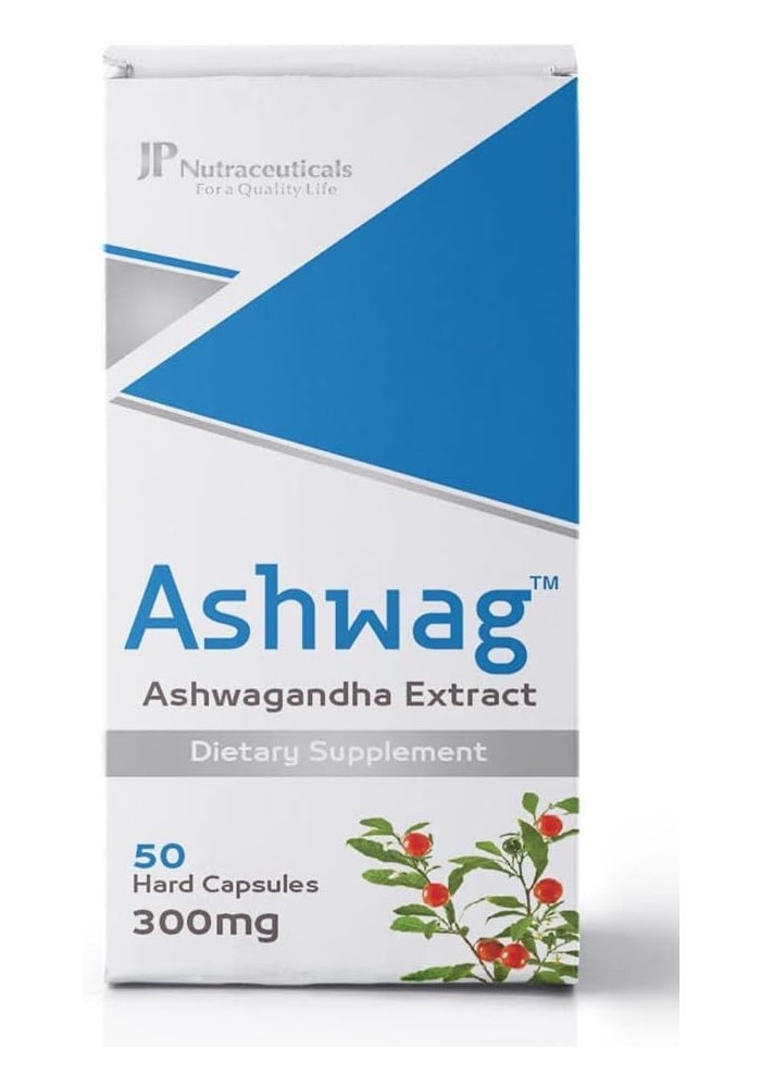 JAMJOOM PHARMA Ashwagandha Extract 300mg Dietary Supplement - 50 Hard Capsules - Image 1