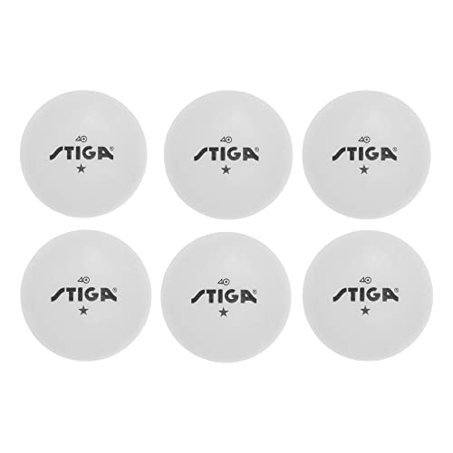 STIGA Ping Pong Balls – 6pk White 1-Star Table Tennis Balls, Official Size 40mm ABS Balls, Ultimate Durability for Indoor/Outdoor Ping Pong Tables - Image 1