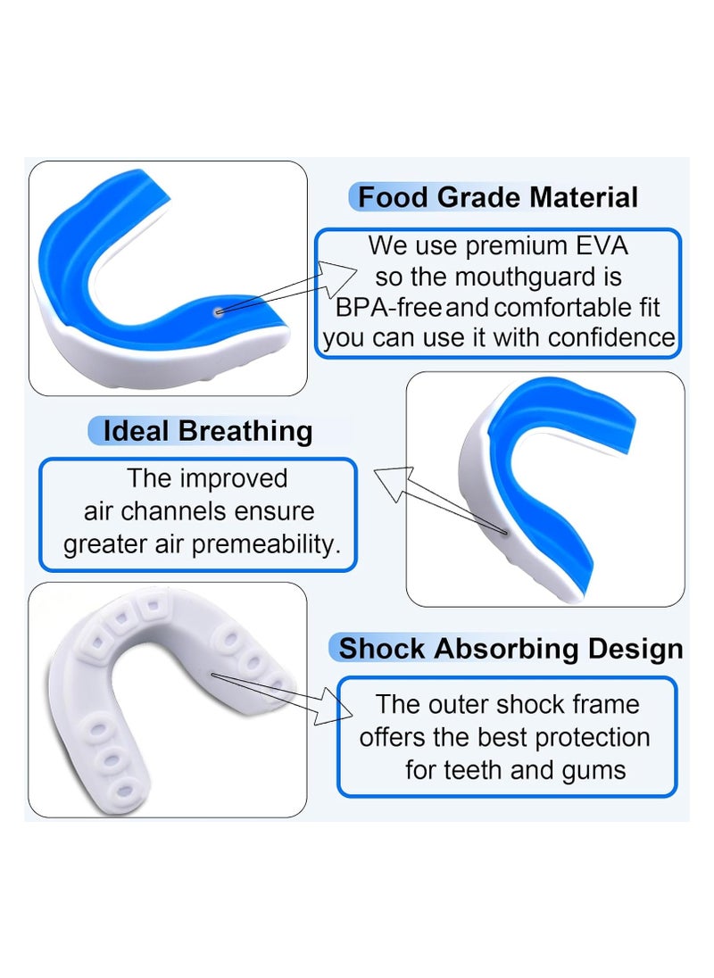 DELGREEN - 4 Pack EVA Mouthguards with Case, Sport Mouth Guards Mouthguard Gum Guard, Mouthguard Slim Fit for Boxing, Basketball, Hockey, Soccer - Image 1