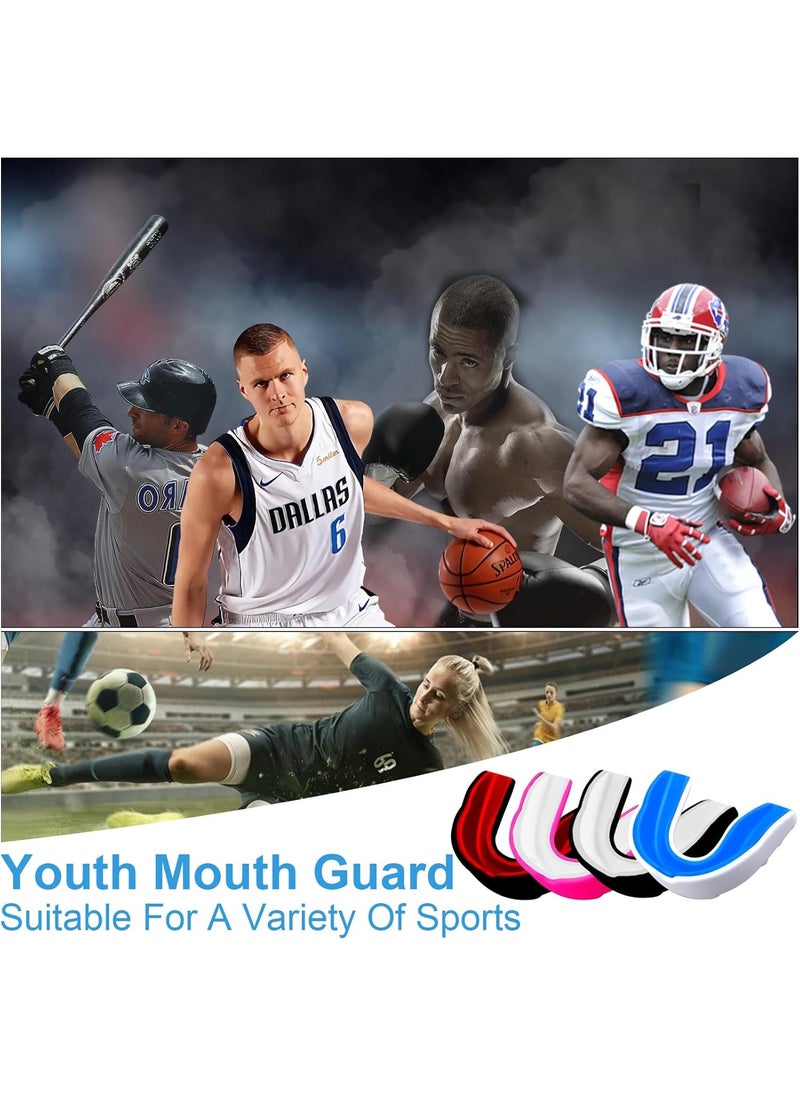 DELGREEN - 4 Pack EVA Mouthguards with Case, Sport Mouth Guards Mouthguard Gum Guard, Mouthguard Slim Fit for Boxing, Basketball, Hockey, Soccer - Image 1