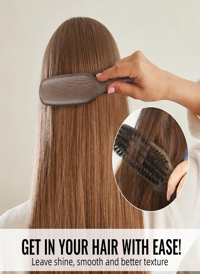 BESTOOL Hair Brush,Boar Bristle Hair Brushes for Women Men and Kids Slick Back Hair Brush for Smoothing Styling Detangling Enhance Shine and Texture Also Makes a Great Beard Brush - Image 3