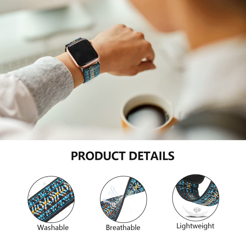 CCnutri Stretchy Nylon Solo Loop Bands Compatible with Apple Watch 38mm 40mm 41mm 42mm 44mm 45mm 49mm, Sport Elastic Wristbands Women Men Straps for iWatch Series 9/8/7/6/5/4/3/2/1/SE/Ultra/Ultra 2, 4 Pack - Image 2