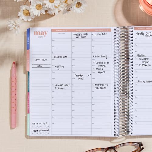Erin Condren 12-Month Spiral Life Planner (Jul 2025 - Jun 2026), 7”x9” Weekly and Monthly Planner, 80 Lb. Text Weight Paper, Layers Colorful Covers, Hexagon Theme, Hourly Layout, Platinum Coil - Image 2