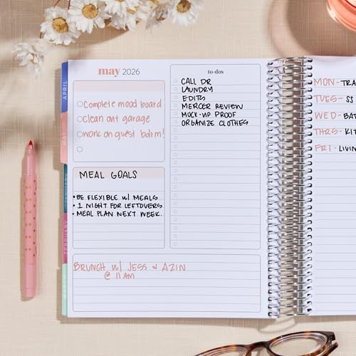 Erin Condren 12-Month Spiral Life Planner (Jul 2025 - Jun 2026), 7”x9” Weekly and Monthly Planner, 80 Lb. Text Weight Paper, Layers Colorful Covers, Hexagon Theme, Hourly Layout, Platinum Coil - Image 4