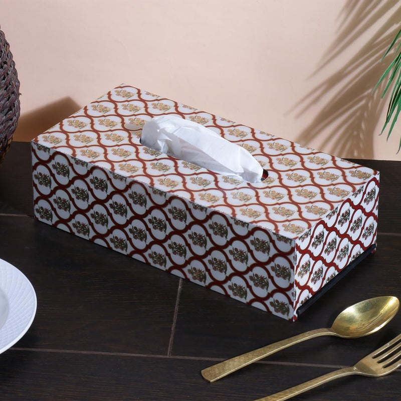 RICHTER Maroon Gold Tissue Box Holder/Cover - Image 1
