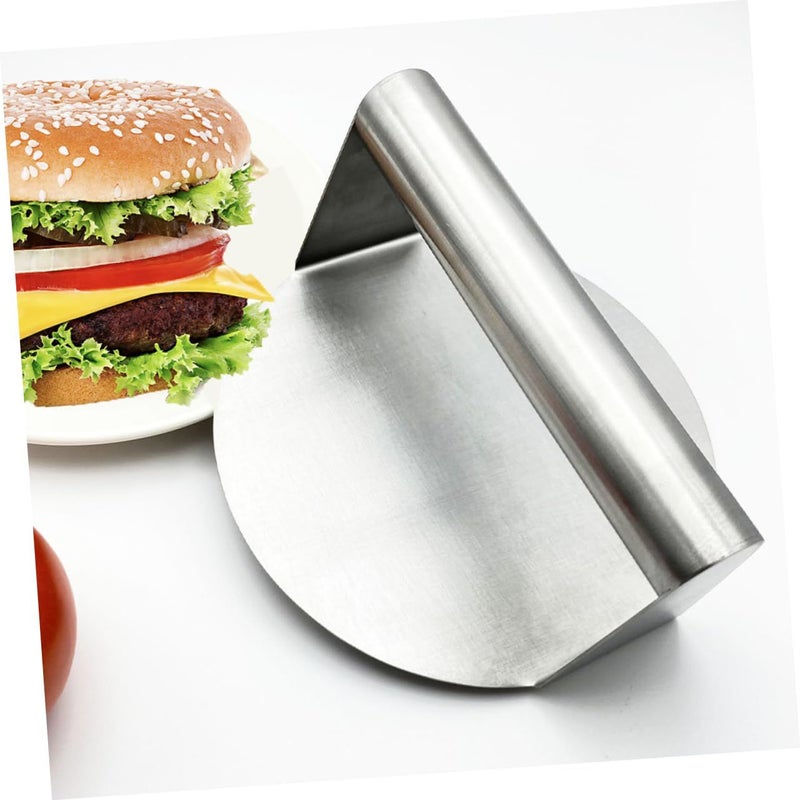 Stainless Steel Burger Press Heavy Duty Meat Smasher for BBQ Non Stick Easy Clean 14CM Silver - Image 4
