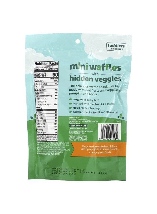 Beech-Nut, Mini Waffles with Hidden Veggies, 12+ Months, Pumpkin, Apple & Cinnamon, 3.2 oz (90 g) - Image 2