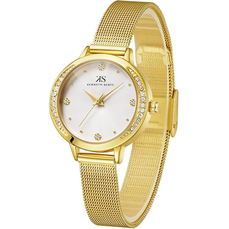 KENNETH SCOTT Women's Stainless Steel Analog Watch K22523-GMGW - 30 mm
