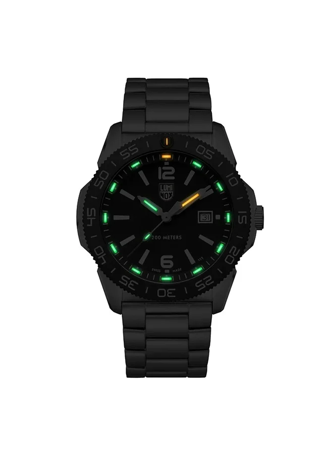 لومينكس ساعة يد للجنسين دائرية من الستانلس ستيل . -  مم