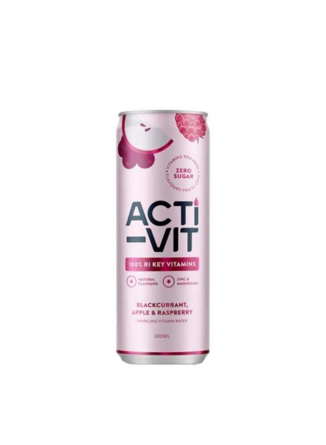 Sparkling Vitamin Drink, Blackcurrant/Apple/Raspberry - 330ml, UK