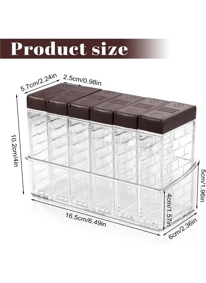 Generic 2 Sets Brown Spice Shaker Jars, 6 Cases Seasoning Shaker Box Condiment Set, Seasoning Storage Containers with Adjustable Lids  - Image 2