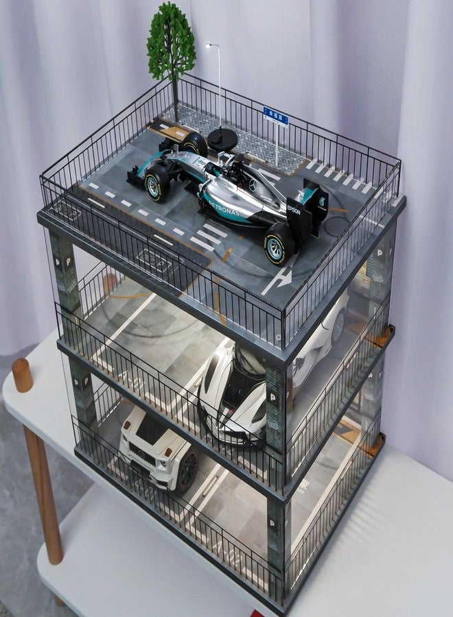 kivcmds 1:18 Scale Diecast Model Car Display Case Cabinet with USB Lights and Dust Cover,Diorama Garage Parking for Alloy Sport Cars and Lego Model Cars Collectibles - Image 3