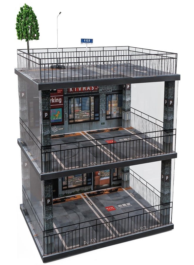 kivcmds 1:18 Scale Diecast Model Car Display Case Cabinet with USB Lights and Dust Cover,Diorama Garage Parking for Alloy Sport Cars and Lego Model Cars Collectibles - Image 1