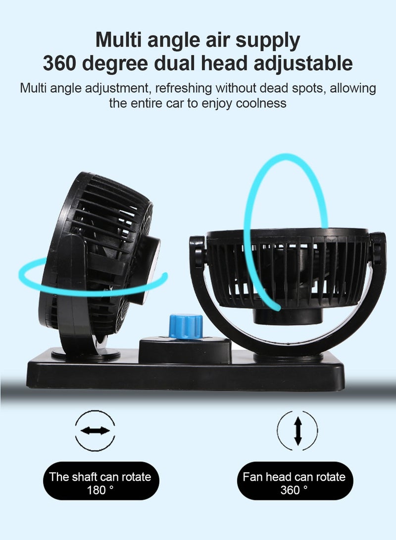 شاربدو مراوح السيارات الكهربائية المحمولة 360 درجة قابلة للتدوير 2 سرعة خمسة شفرات 12 فولت مروحة هواء تبريد لسيارات الدفع الرباعي ، RV ، المركبات - Image 5