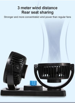 Sharpdo Portable Electric Car Fans 360 Degree Rotatable 2 Speed Five Blade 12V Cooling Air Fan for SUV, RV, Vehicles  - Image 4