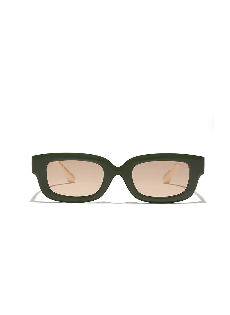 Blackout Terra,Women Sunglasses, Rectangle Sunglasses, UV Protection: UV400 (Green,Brown)