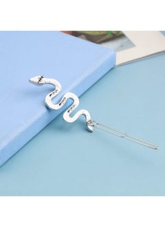 Yheakne Boho Crystal Snake Hair Clip Barrette Silver Rhinestone Pave Hair Barrette Pin Decorative Hair Pins Minimalist Hair Side Clips Hair Accessories For Women And Girls (Silver)  - Image 3