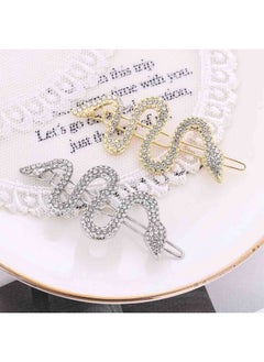 Yheakne Boho Crystal Snake Hair Clip Barrette Silver Rhinestone Pave Hair Barrette Pin Decorative Hair Pins Minimalist Hair Side Clips Hair Accessories For Women And Girls (Silver)  - Image 4