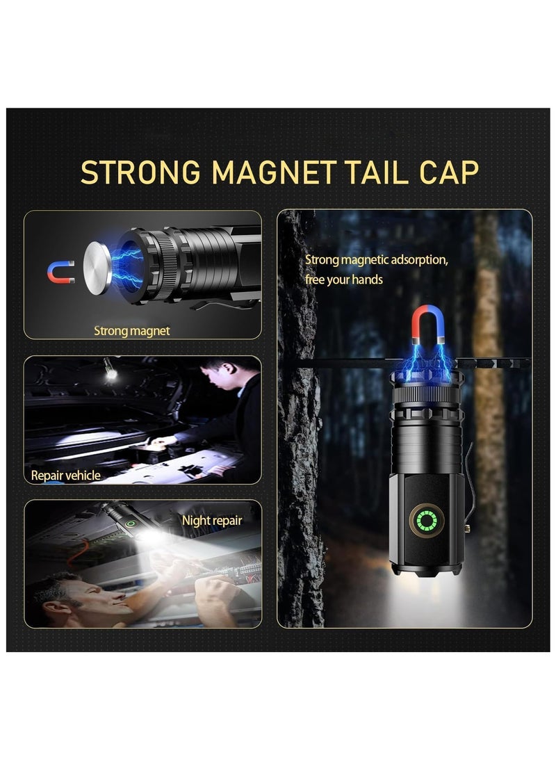 Hihonor - LED Emergency Torch Light Handheld Flashlight 5000 High Lumens,Rechargeable Torch Water Resistant with 5 Modes,Compact Pocket Clip Torchs for Outdoor Activity & Emergency,Camping,Hiking - Image 1