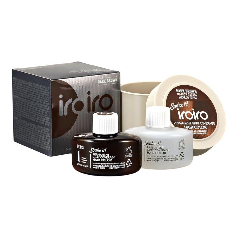 iroiro Permanent Gray Coverage Hair Color Dark Brown 472 oz