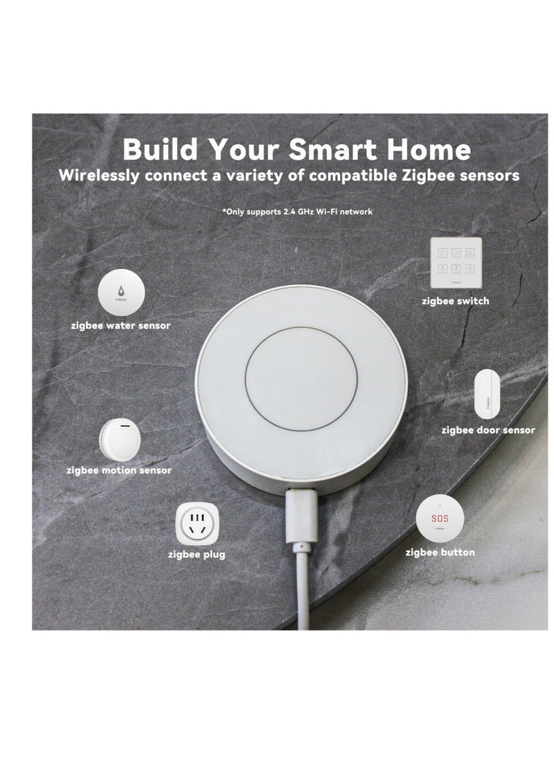 Excefore - 3.0 Smart Home Hub, Supports for Zigbee Sevices Only, Works with Smart Life and Tuya App, Control and Multi-Device Management, Intelligent Bridge Wired Smart Home Gateway (White) - Image 1