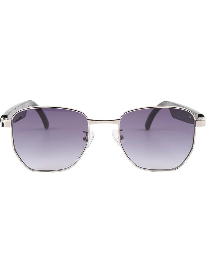 Smart AI Sunglasses Real Time Translation Multifunctional for Travel Study Silver - Image 1