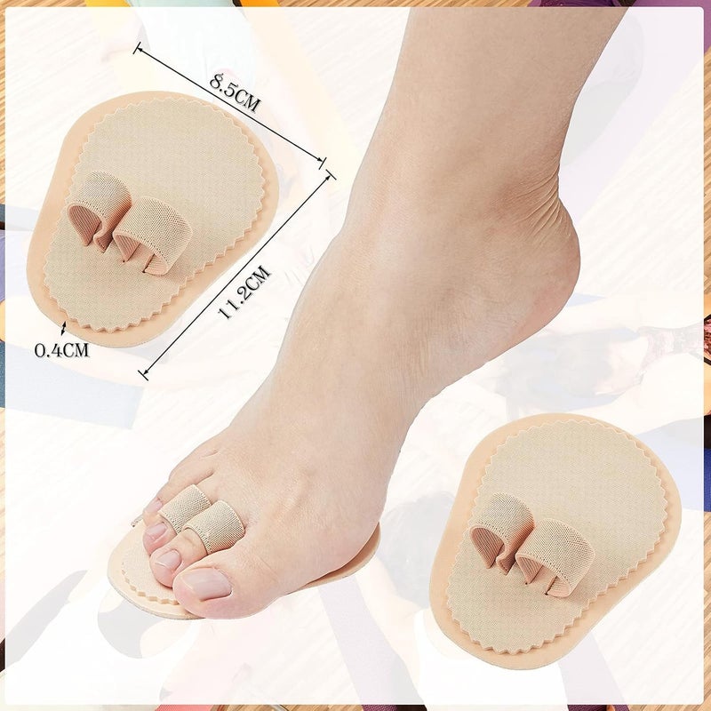Double Toe Straightener Separator with Two Loops for Overlapping, Crooked and Hammer Toes, Claw Toe Relief Pads for Daily Foot Pain Pressure Relief (6 Pieces,Beige) - Image 5
