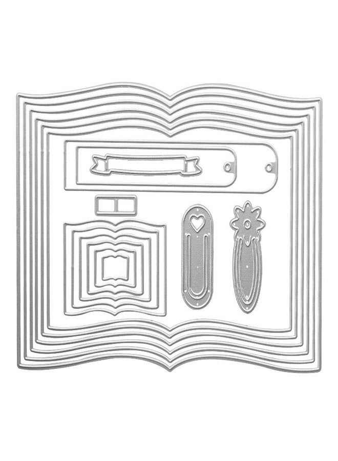ABTOLS Metal 1 Set Book Cutting Dies,One Book Bookmark Label Die Cuts Embossing Stencils Template Mould for Card Scrapbooking and DIY Craft Album Paper Card Decor - Image 1
