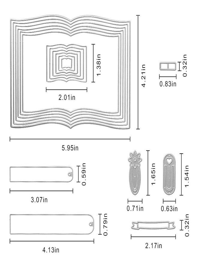 ABTOLS Metal 1 Set Book Cutting Dies,One Book Bookmark Label Die Cuts Embossing Stencils Template Mould for Card Scrapbooking and DIY Craft Album Paper Card Decor - Image 2