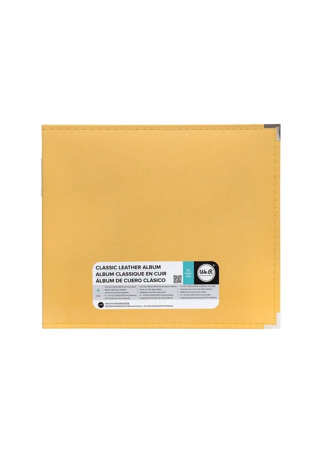 We R Memory Keepers 12X12 Photo Album Buttercup Protect Memories And Photos Soft Acidfree Leather Classy Decorative Spine Label Snagfree Rings Includes 5 Page Protectors Scrapbooking  - Image 2