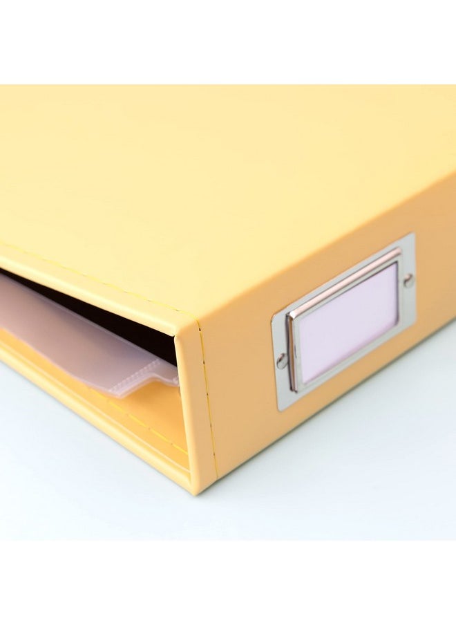 We R Memory Keepers 12X12 Photo Album Buttercup Protect Memories And Photos Soft Acidfree Leather Classy Decorative Spine Label Snagfree Rings Includes 5 Page Protectors Scrapbooking  - Image 4