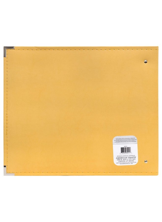 We R Memory Keepers 12X12 Photo Album Buttercup Protect Memories And Photos Soft Acidfree Leather Classy Decorative Spine Label Snagfree Rings Includes 5 Page Protectors Scrapbooking  - Image 3
