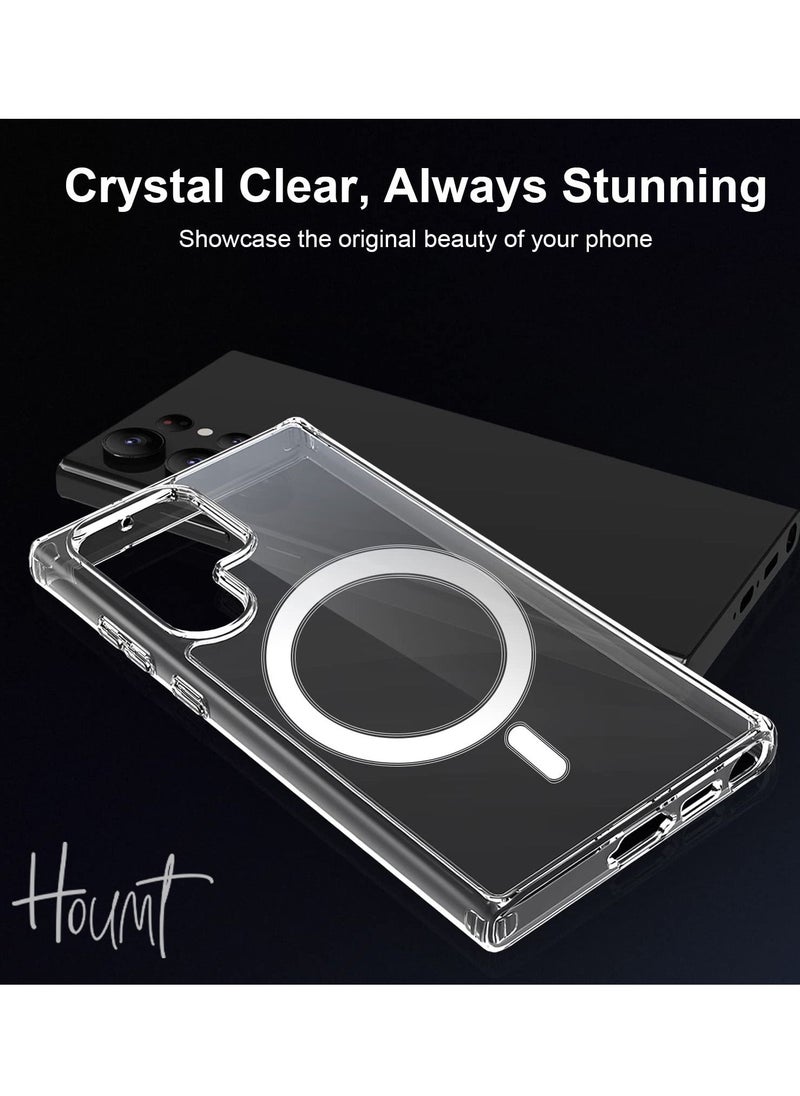Houmt - Samsung Galaxy S23 Ultra Magnetic Clear Case MagSafe Slim and Hard Case Cover Compatible with Card Wallet & Wireless Charger, Screen & Camera Protection Shockproof for Galaxy S23 Ultra 5G - Image 1