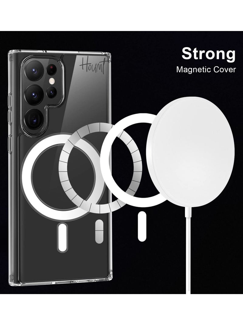 Houmt - Samsung Galaxy S23 Ultra Magnetic Clear Case MagSafe Slim and Hard Case Cover Compatible with Card Wallet & Wireless Charger, Screen & Camera Protection Shockproof for Galaxy S23 Ultra 5G - Image 1