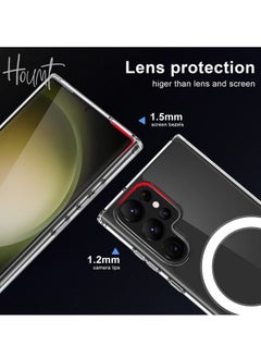 Houmt Samsung Galaxy S23 Ultra Magnetic Clear Case MagSafe Slim and Hard Case Cover Compatible with Card Wallet & Wireless Charger, Screen & Camera Protection Shockproof for Galaxy S23 Ultra 5G  - Image 4