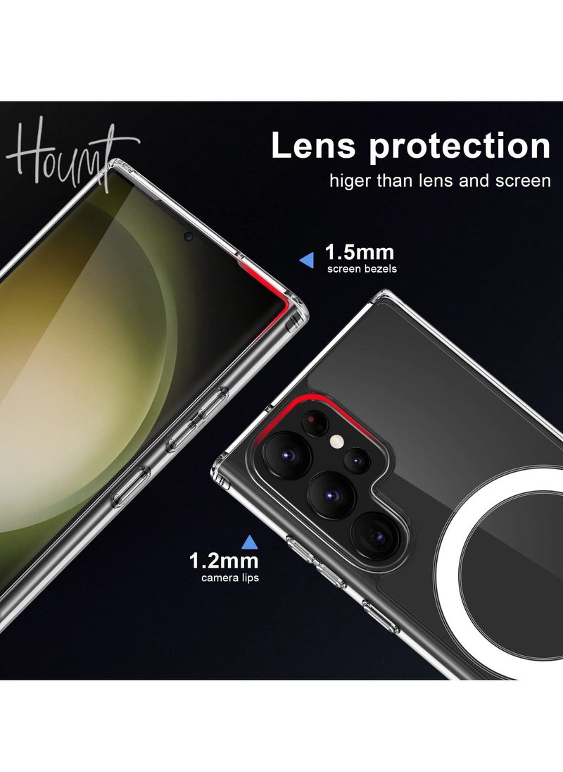 Houmt - Samsung Galaxy S23 Ultra Magnetic Clear Case MagSafe Slim and Hard Case Cover Compatible with Card Wallet & Wireless Charger, Screen & Camera Protection Shockproof for Galaxy S23 Ultra 5G - Image 1
