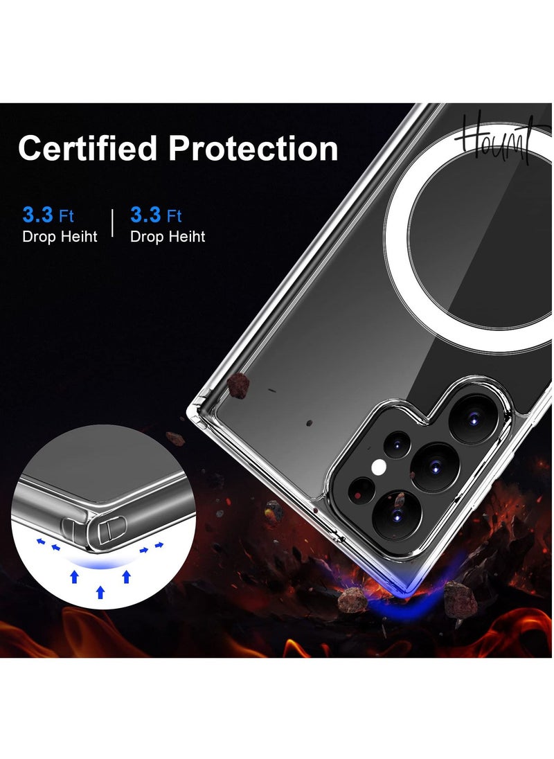 Houmt - Samsung Galaxy S23 Ultra Magnetic Clear Case MagSafe Slim and Hard Case Cover Compatible with Card Wallet & Wireless Charger, Screen & Camera Protection Shockproof for Galaxy S23 Ultra 5G - Image 1