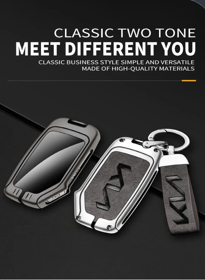 AROAQ Leather Alloy Car  KeyChain Key Protection For KIA Sportage R GT Stinger Sorento Ceed Cerato Forte Niro Soul Telluride ( Only Buckle) - Image 3