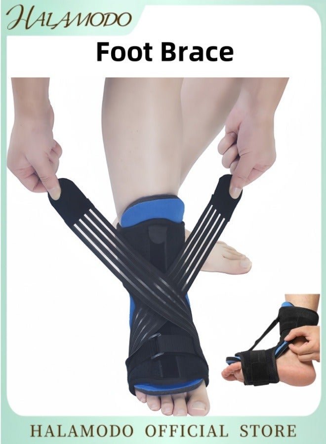 HALAMODO Foot Brace for Plantar Night Nonslip Breathable Ankle Brace with Adjustable Compression Wrap Support Soft Memory Foam Pad for Achilles Tendonitis Relief - Image 1
