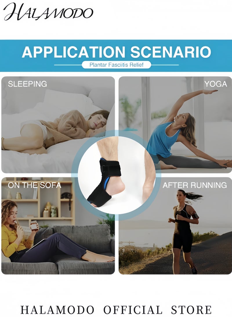 HALAMODO Foot Brace for Plantar Night Nonslip Breathable Ankle Brace with Adjustable Compression Wrap Support Soft Memory Foam Pad for Achilles Tendonitis Relief - Image 5